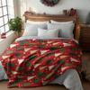Christmas Flannel Blanket Throw, Christmas Red Tree Soft Fuzzy Plush Cozy Fleece Blankets, Ideal Gifts for Adults Wife Self