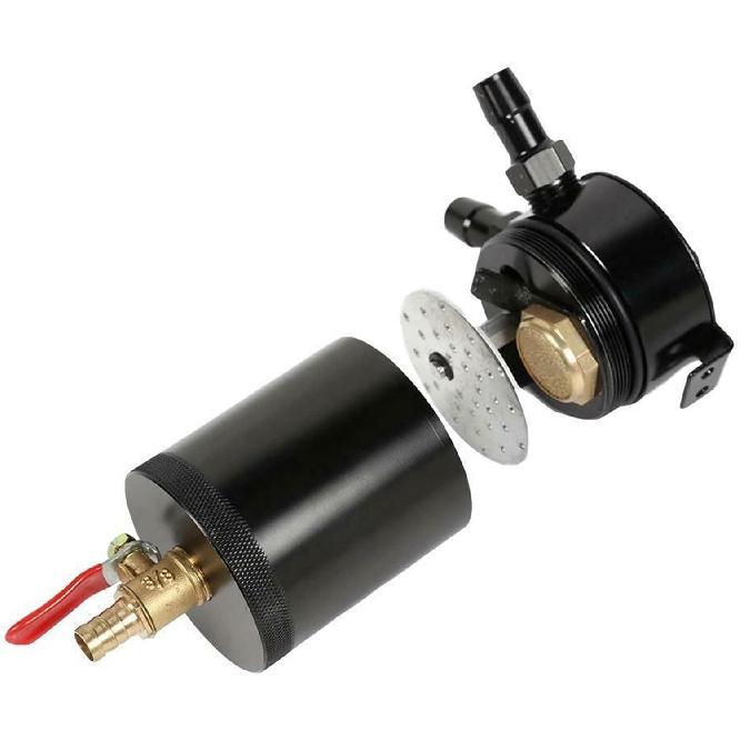 Universal Oil Catch Can Baffled 2-Port Aluminum Reservoir Oil Catch Tank with Drain Valve Fuel Tank Parts