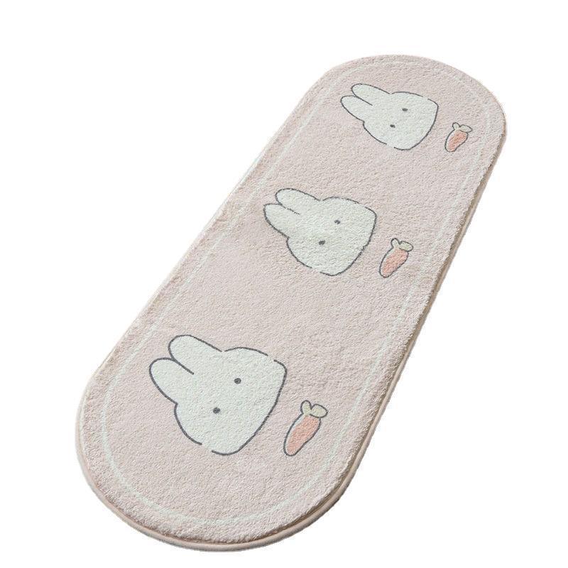 Cartoon Style Bedside Rug: Bay Window Foot Pad, Lazy Sofa Floor Mat, Dirt-Resistant, Easy-Clean Carpet for Living Room