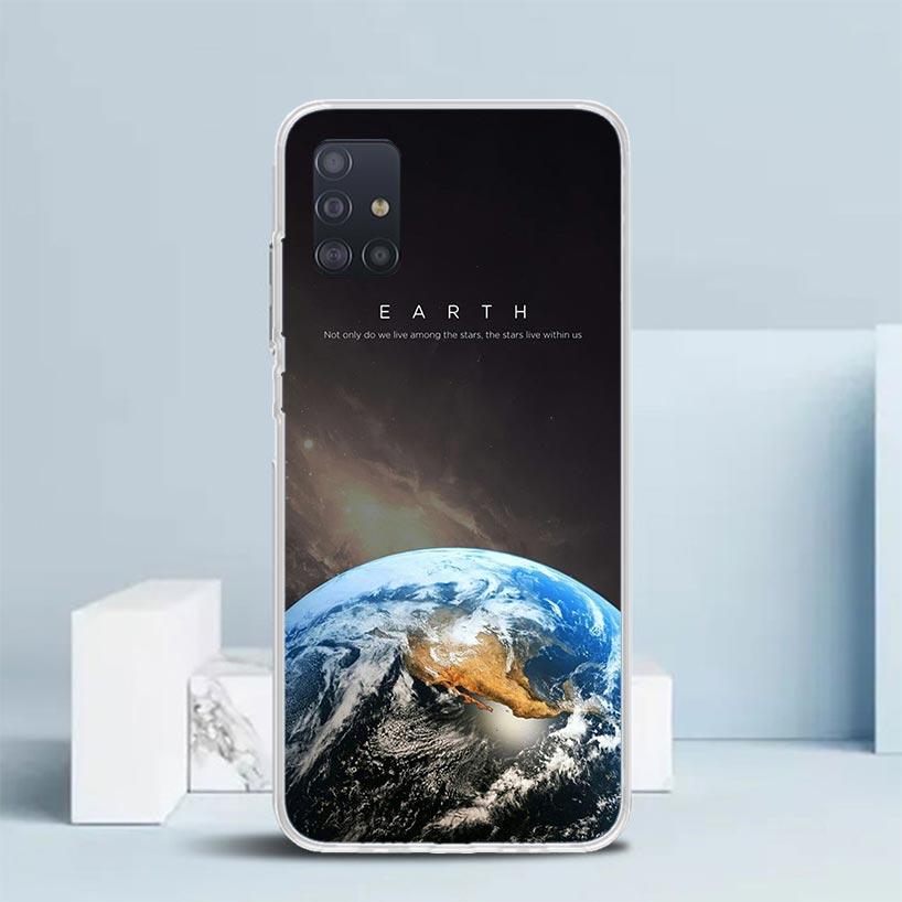 

Earth Stars Space Soft Cover for Samsung Galaxy A12 A22 A32 A52 A72 A02S Phone Case Note 20 Ultra 10 S10 Plus A51 A71 A50S A20S Samsung A02