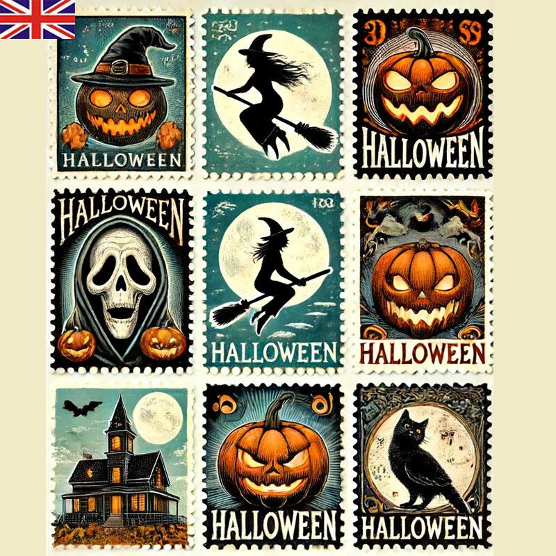 Halloween Stamps Halloween Stickers Pumpkin Witch Cute Stickers Book Stamps