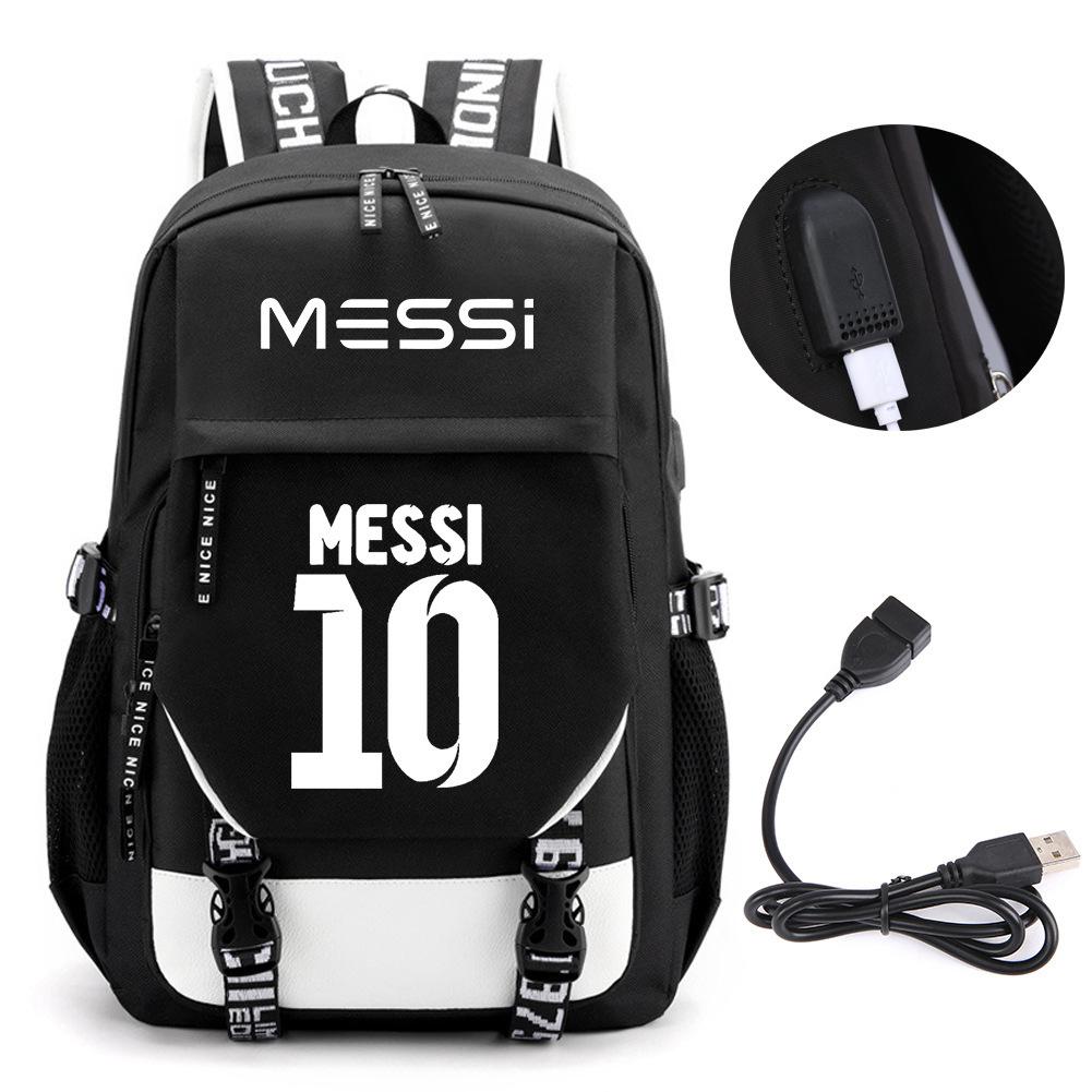 Football Star Peripheral Backpack Fashion Teen Usb Backpack Campus Student School Bag