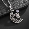 Hot Selling In Europe and America Simple and Fashionable Girl Style Titanium Steel Cut Hollow Moon Elf Pendant Stainless Steel