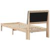 Bed Frame with Padded Headboard Brown 75 x 190 cm