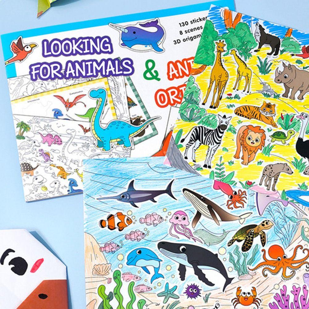 Creative Search Find Sticker Book Funny Digital Sticker Book 3D Origami Books Early Education