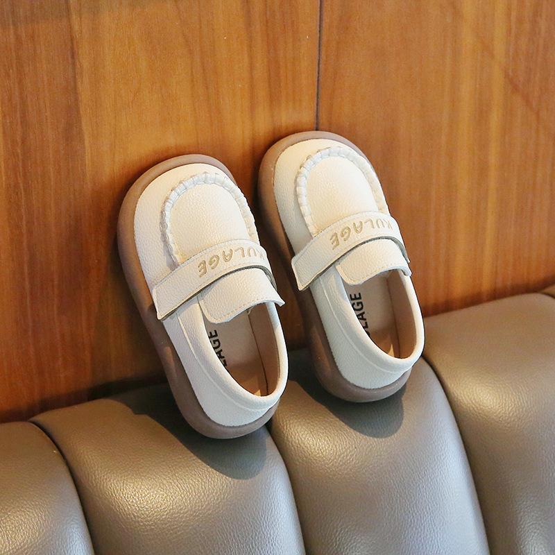 Korean Style Kids Soft Sole Slip On Casual Leather Loafer Shoes