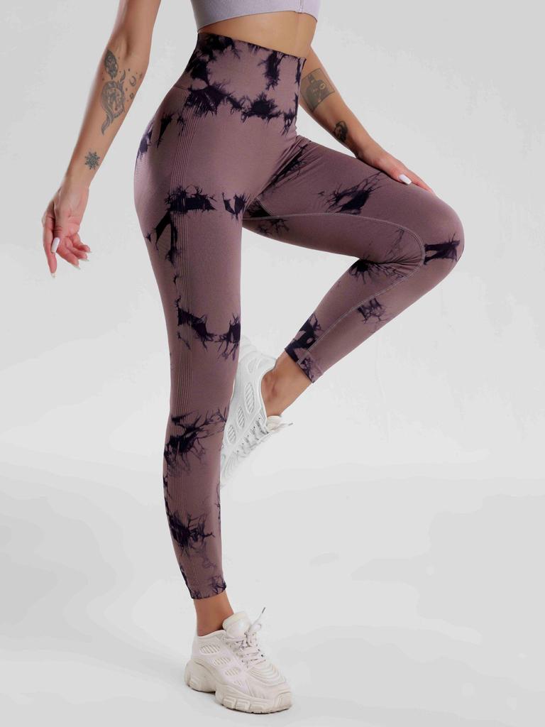 European & American Seamless Tie-dye Yoga Pants: Hip-lifting, Waist-slimming, High-Elastic Fitness Leggings