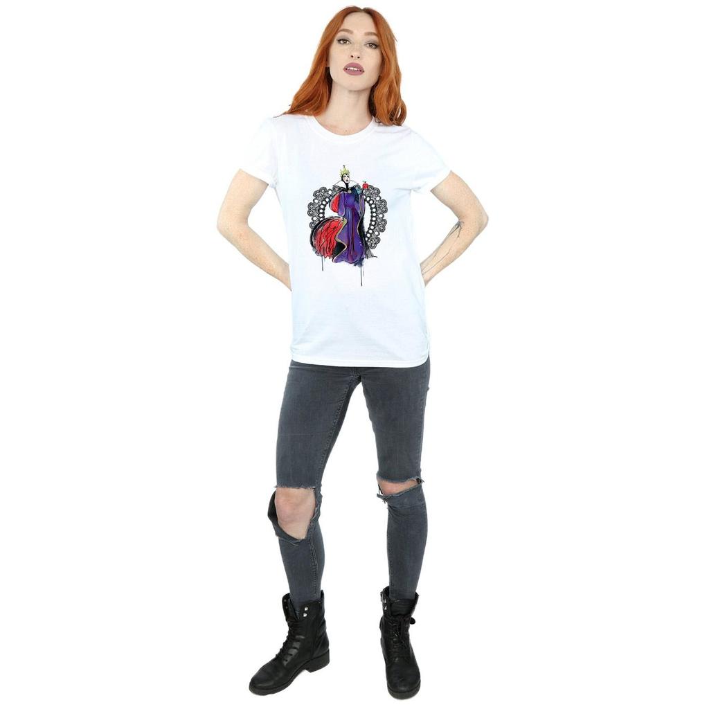 Disney Womens/Ladies Villains Maleficent Sketch Cotton Boyfriend T-Shirt