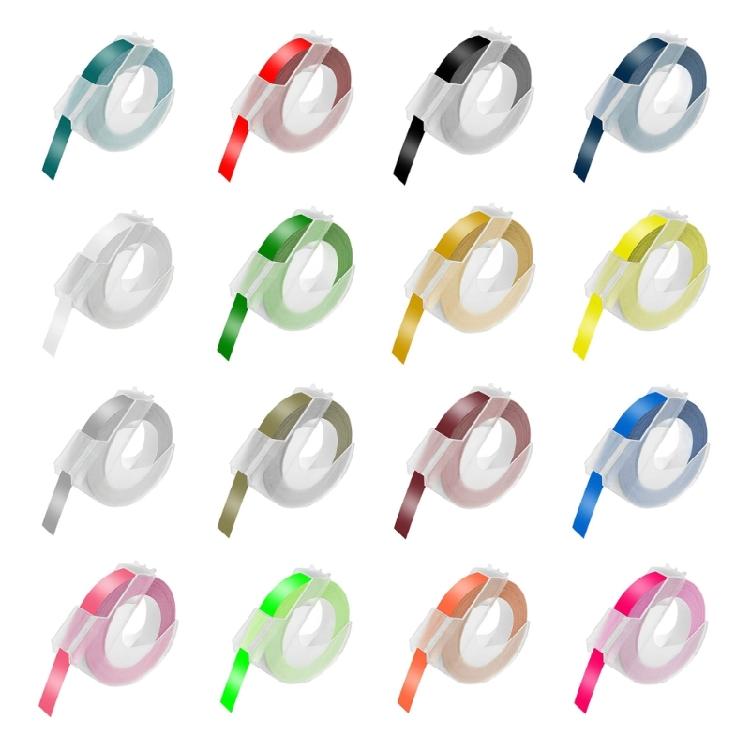 Embossing Label Tape Waterproof Embossing Tape Embossing Labels Easy to Use for Labeling Machine