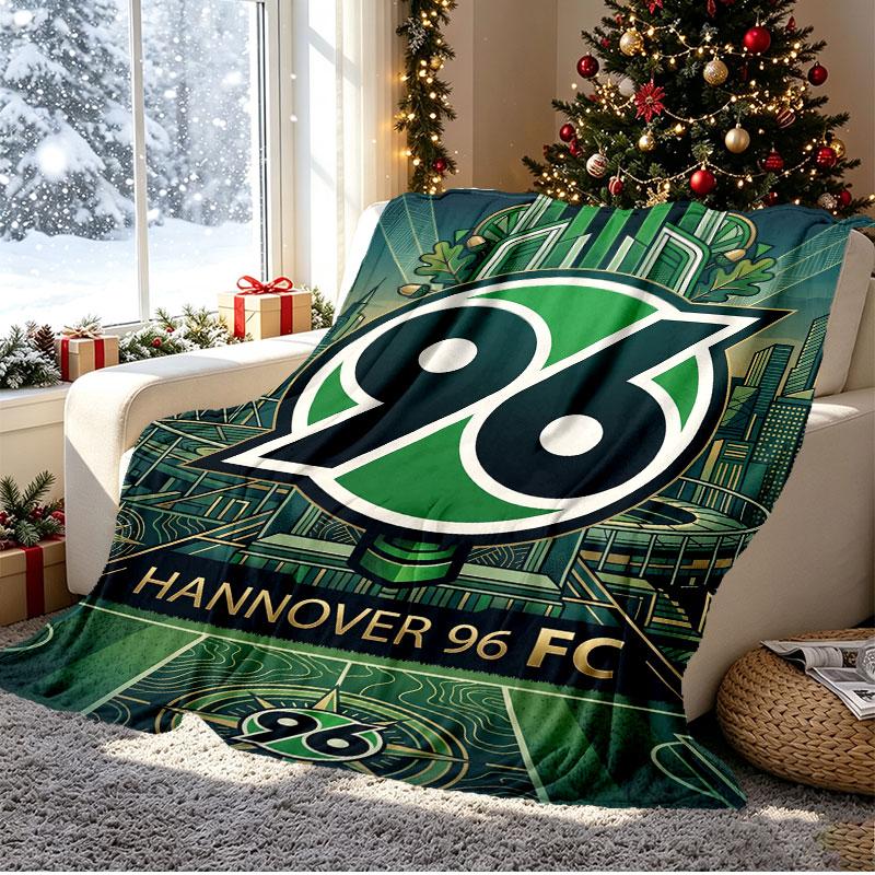 Hannover 96 Football Pattern Blanket for Home Decoration, Bed, Sofa, Car Travel, Camping, Suitable for All Seasons, Birthday Christmas Gift