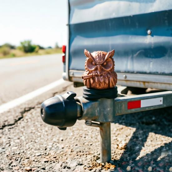 Trailer Dust Cover, Owl Shape Trailer Coupling Cover Cap, Weather-Resistant Towing Hook Protector for SUV Pickup Truck RV Off-Road Vehicle Accessories