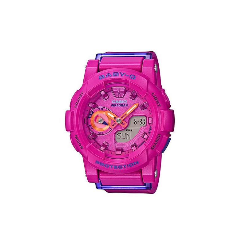 

Casio BABY-G Runner s Stopwatch Functional Watch Quartz Movement Resin Strap Japanese and Korean Watch Women s Watch Pink Dial BGA-185FS-4A розовый