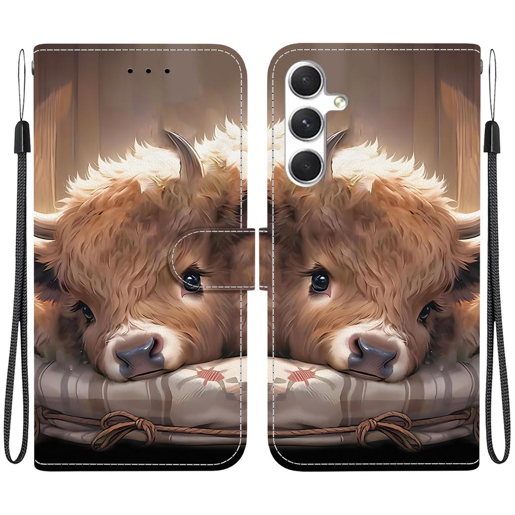 Handmade PU Leather Flip Case for Samsung Galaxy S25 (SM-S931B)- Anti-Slip Shockproof Cover with Wrist Strap & Heart/Rose Cat Designs