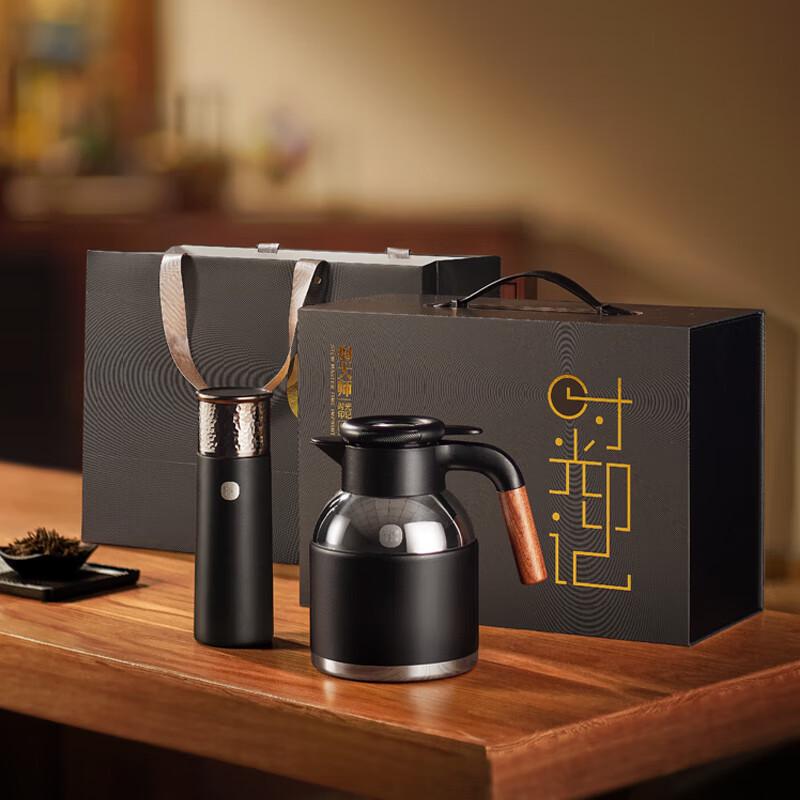 MENDASHI SG1850T Time Imprint Platinum Thermos & Travel Mug Set