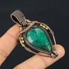 Emerald Pendant, 999 Copper Wire Wrapped Pendant Gemstone Jewelry, Handmade Pendant Amazing Jewelry, Gift For Her