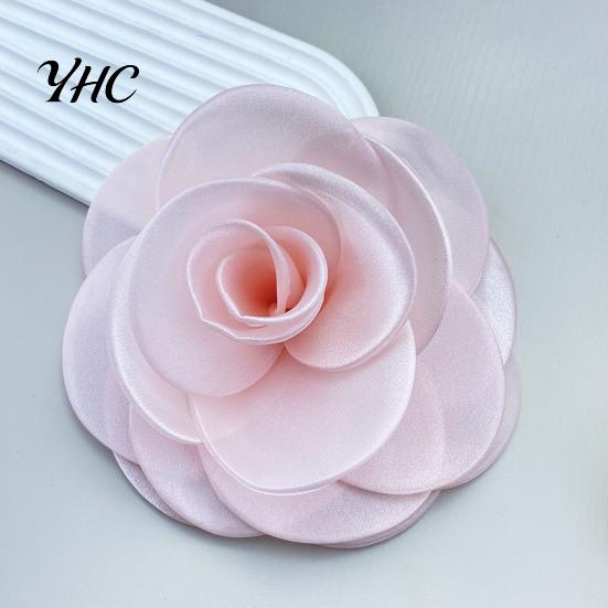Broche Camélia Occasion Formelle Corsage Style Français Grand Tissu Maillé Mariée Marié Costume de Mariage Manteau Fête de Bal Robe Vêtements Applique Patch DIY