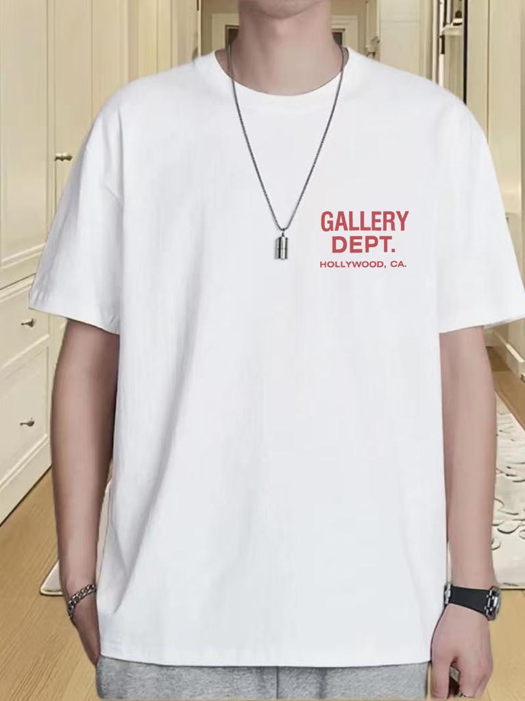New Mens GALLERY DEPT Tshirt Printed Large Cotton Street Wear Tshirt Summer Casual Short Sleeve Top Trendy High Quality