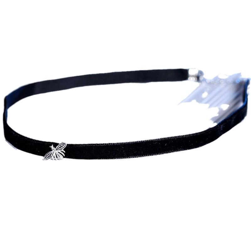 S925 Silver & Gold Bee Necklace: Versatile Korean-Style Clavicle Chain & Black Choker.