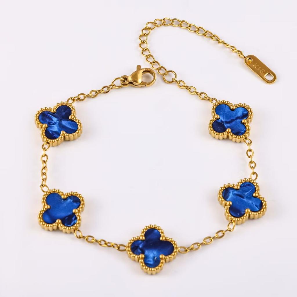 Bright Color 13mm Fashion Four-leaf Clover Bracelet Classic Versatile Models Women's Bracelet