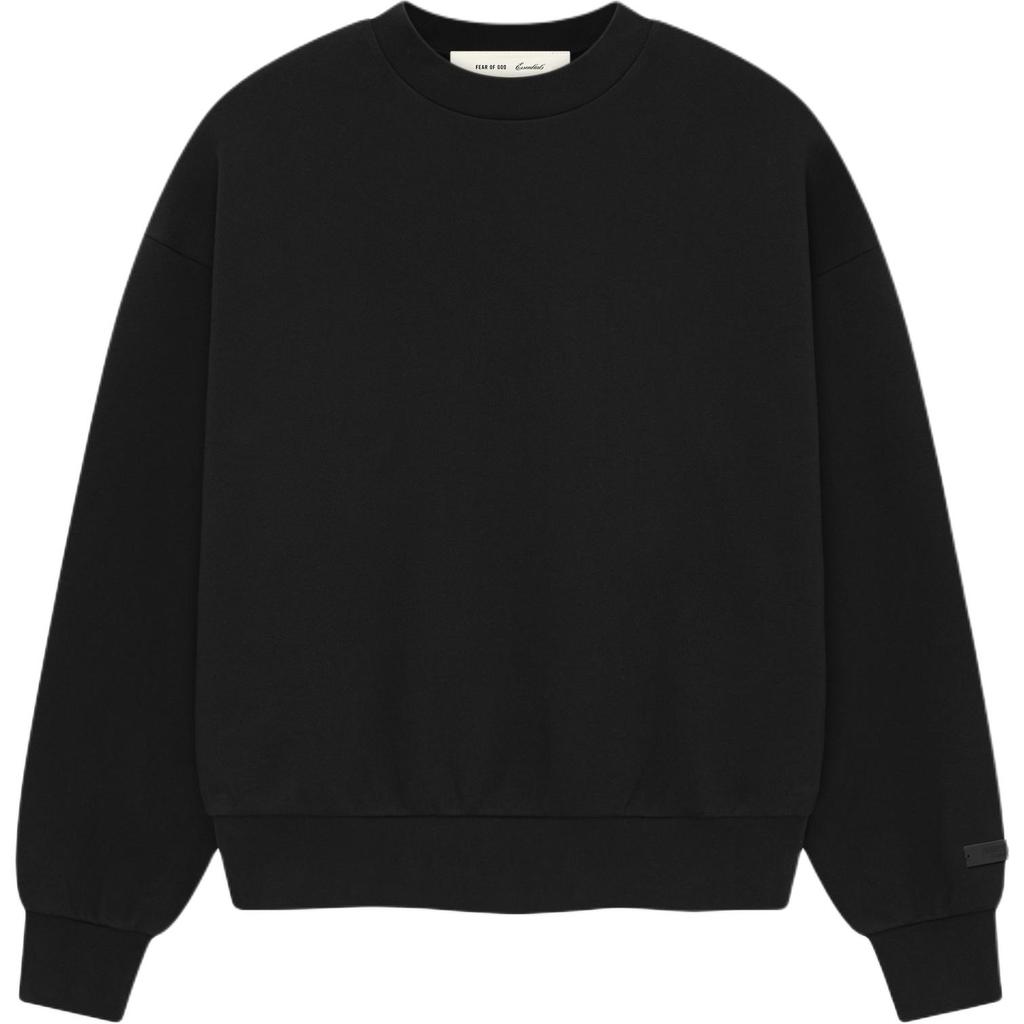 Fear of God Essentials Classic Crewneck Sweatshirt Vintage Black Unisex Bottoms 192AS262081F