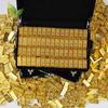 Aluminum Alloy Suitcase With Mini Gold Bar Replica Gold-Plated Alloy Collectible Doll House Micro Scene Decoration Display Model