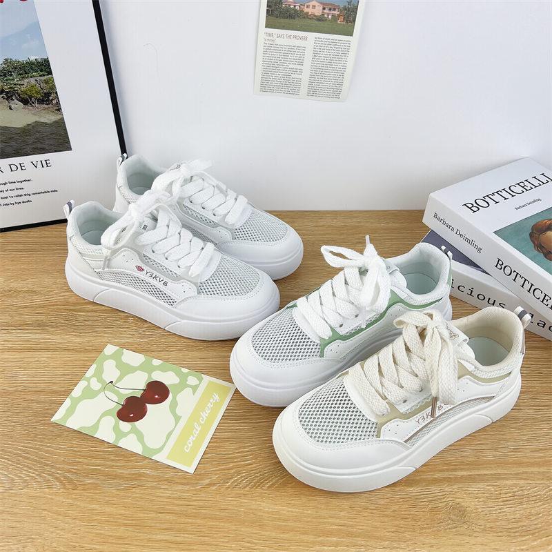 

Platform white shoes women s 2024 summer new student versatile sports shoes lightweight mesh breathable casual board shoes tide 35 белый