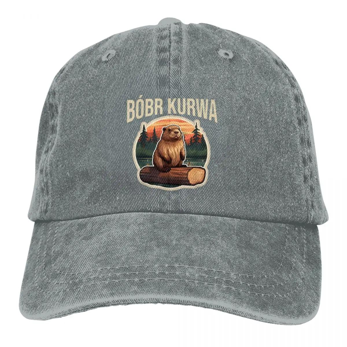 

Бобр Kurwa Бобер Бобр Бейсбольна кепка Винтажні бейсболки Чоловічі Регульовані для вулиці Кепки тата Кепка Adjustable сірий колір