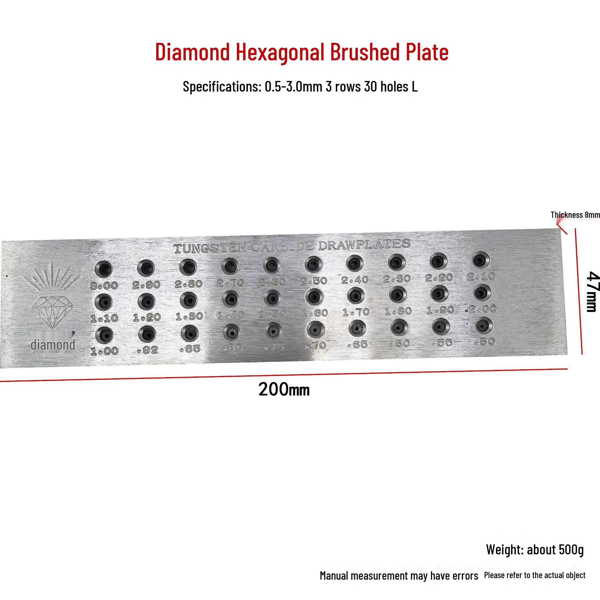 Hexagonal Brushed Gold & Silver Jewelry Drawing Plate - Professional Jewelry Tool