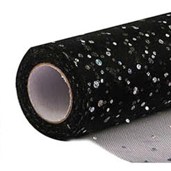 1 Roll Glitter Trimming Tulle Roll No Odor Net Yarn Wreath Decorations Sheer Ribbon for Indoor