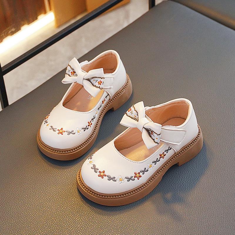 Girls Bow Princess Shoes Spring Children's Leather Shoes