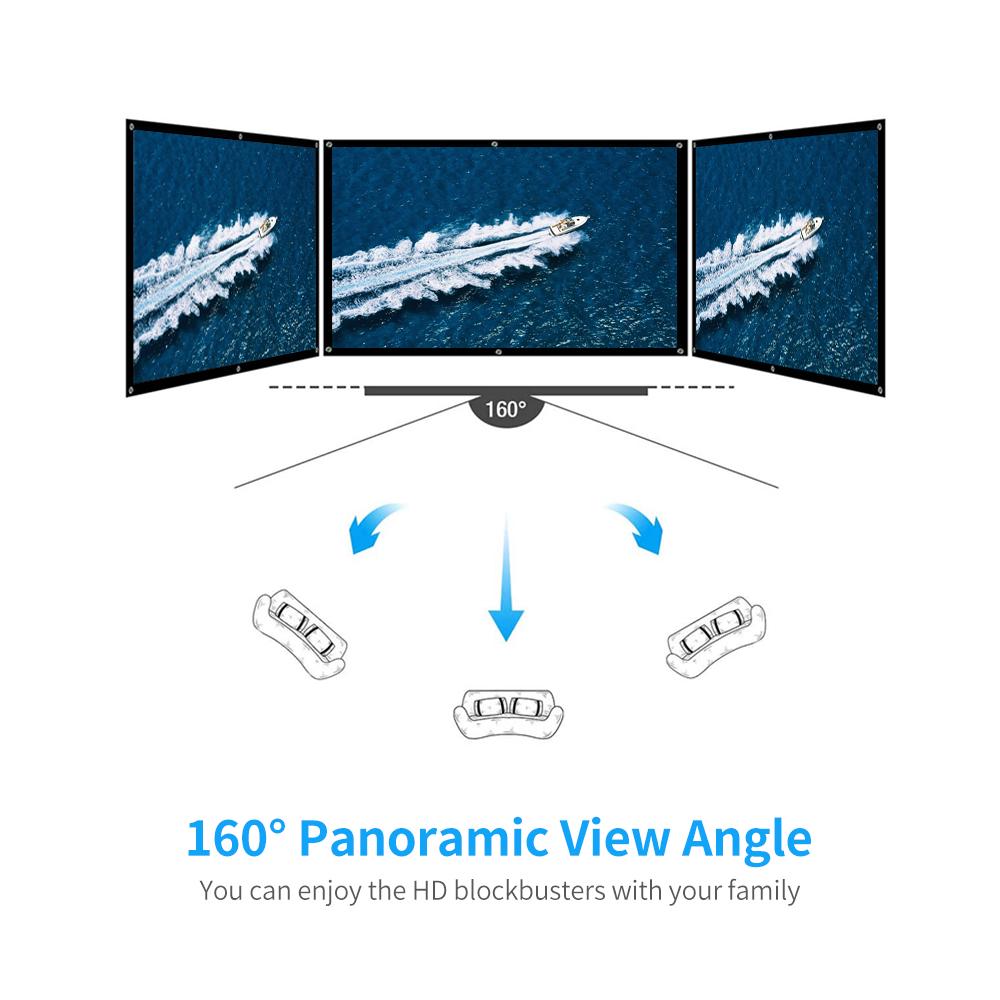 60 inch Projection Screen Portable Foldable Projection Screen 16 9 Polyester Projector Screen for Home Office KTV