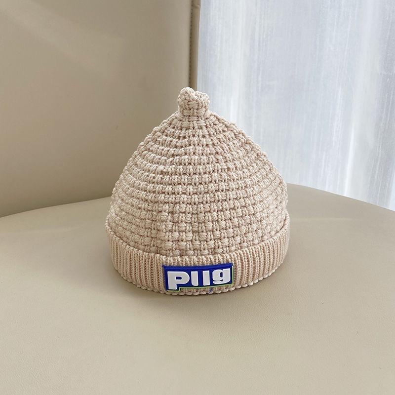 Autumn and winter children's hats, girls' pullovers, knitted hats, colored wool hats, boys' and babies' warm ear hats, tide