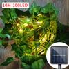 10M 100LED grønt blad rotting kunstig eføy krans falske blad planter vintreet krans streng solar lys bryllupsfest juleferie dekorasjon