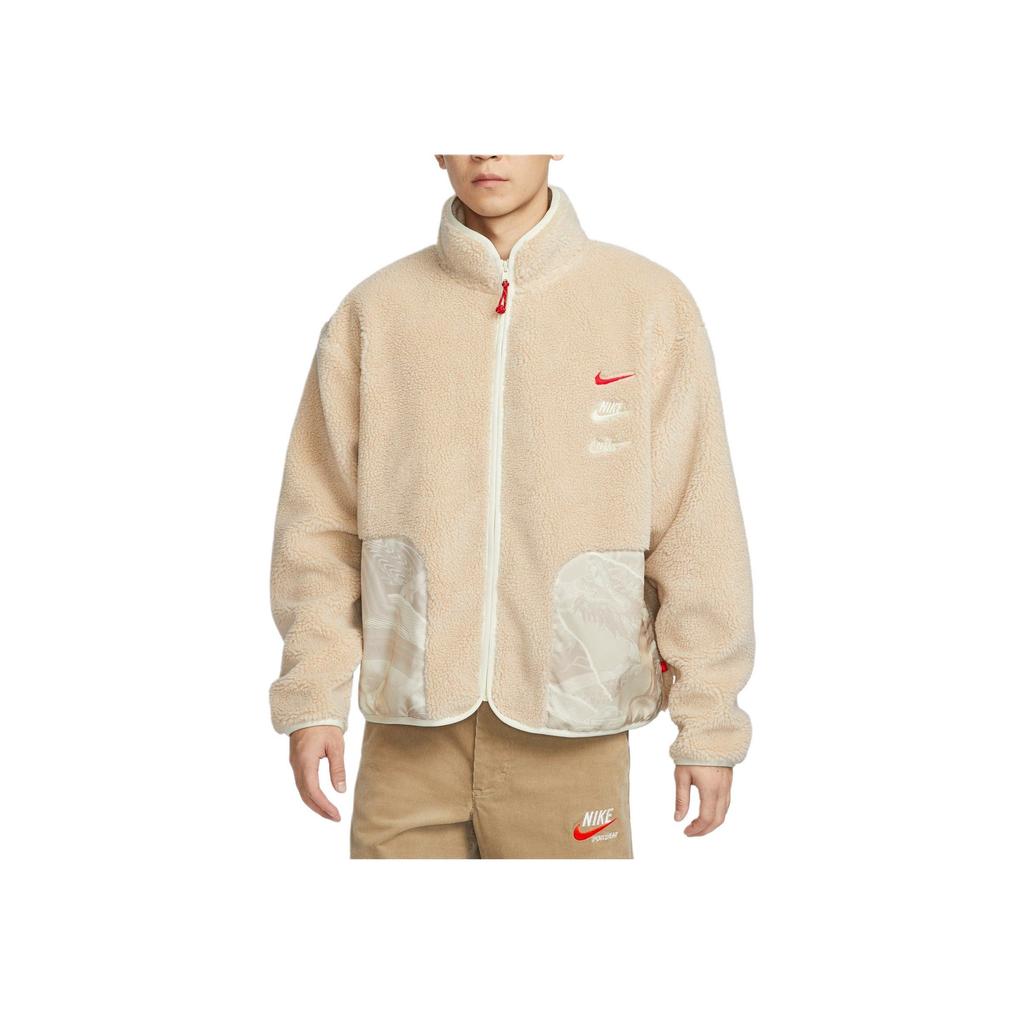 Nike FW23 Dragon Year CNY Series Color-Block Pocket Zip Fleece Jacket Men Outerwear Beach-White FZ6194-126