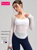 Premium Loose Casual Yoga Wear: Lightweight, Breathable, Open-Back Long Sleeve Sports Cover-Up
