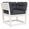 VidaXL Canapé de Jardin Accoudoir avec Coussins, Chaise de Terrasse avec Dossier, Fauteuil de Salon Patio Extérieur, Blanc 844695