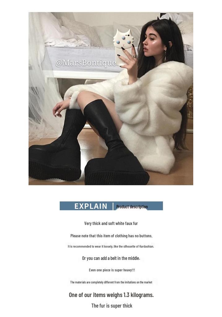 Winter Arrival: Elegant White Faux Fur Coat for Women