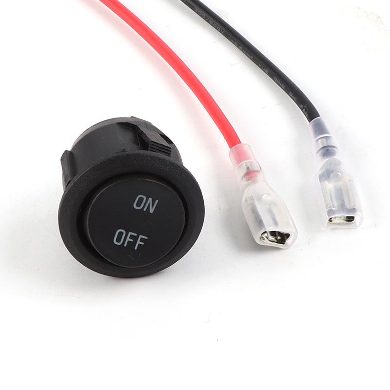 2/5PCS 12V Round Rocker Switch AC 6A/250V 10A/125V SPST 2 Pin 2 Position On/Off Toggle Switch for Car Boat Automotive RV Black