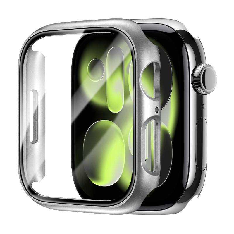 Screen Protector For Apple Watch Series 11 10 46mm 42mm 9 8 7 6 5 SE 45mm/41/44/40/42/38mm Tempered Glass+PC Bumper Cover Case