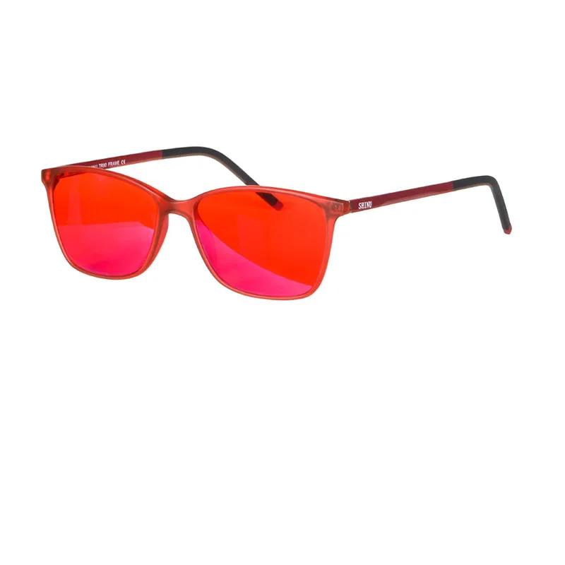 Shinu Blue Light Blocking Computer Glasses Women Red Lenses 100% Blocking For Good Sleep Orange Lenses Long Time With Blue Light