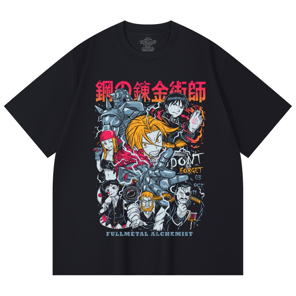 230 Gsm 100% Cotton Fullmetal Alchemist V1 Print Unisex Heavy Cotton T Shirt