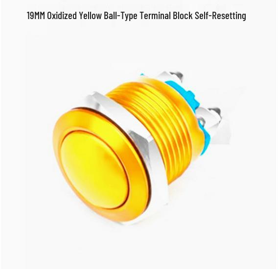 19mm/22mm Full Oxidation Metal Button Switch - Screw/Solder Terminals, Multi-Color, Self-Reset Momentary Power