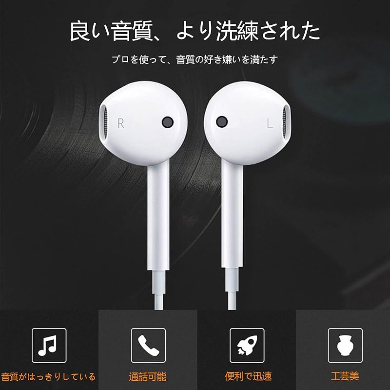 [SZSL] i-phone wired earphones HIFI sound quality earphone microphone Comfortable fit ergonomics Volume adjustment Call available