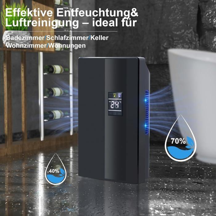 Déshumidificateur électrique - NETTLIFE - 2000 ml (2 L/j) - Télécommande - Minuterie 24 h - Nettoyage UV