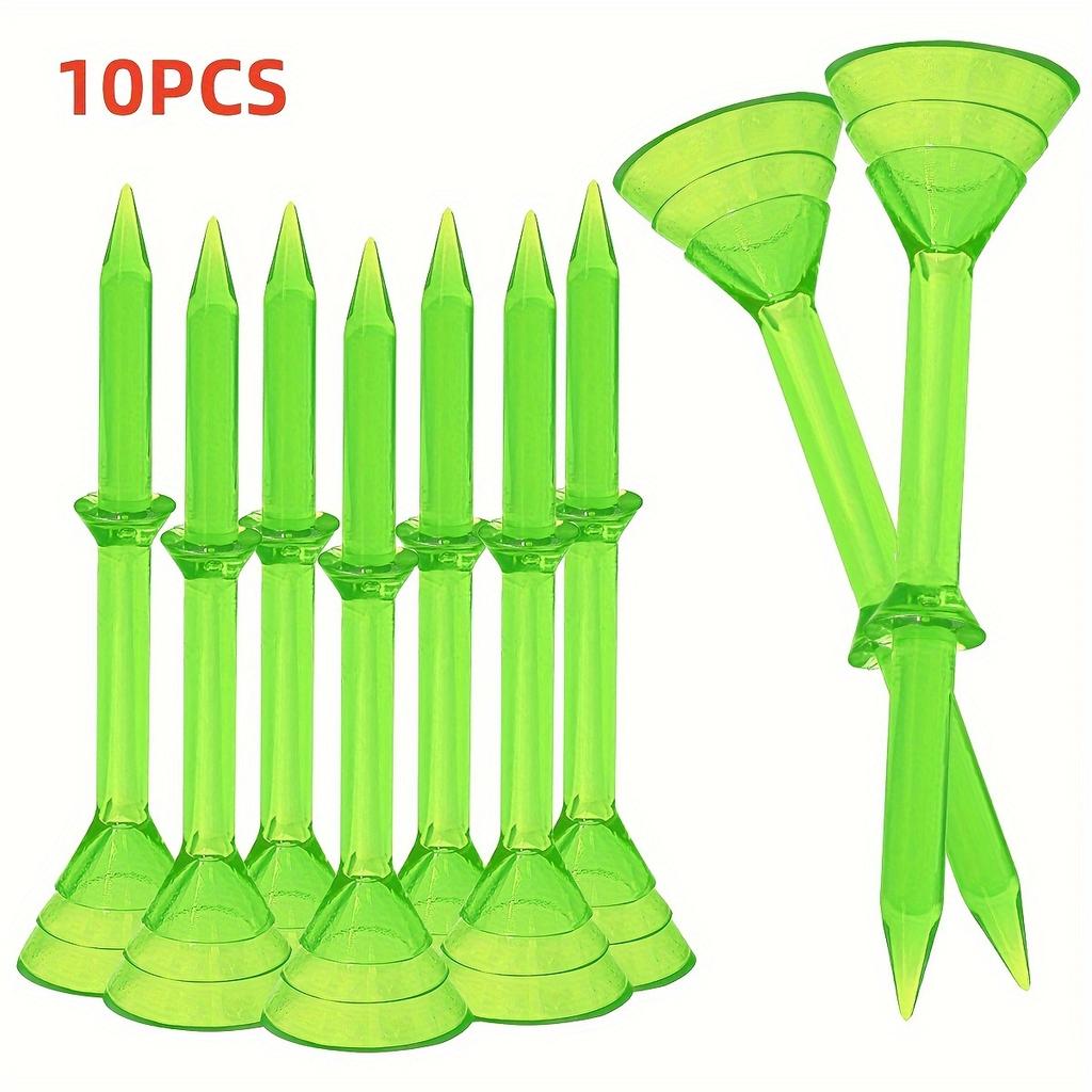 10 PCS Plastic Golf Tees PC Durable Golf Tees With Stability For Friction Side Spin Reduction Yellow Orange Green Blue