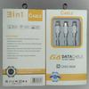 3-in-1 Fast Charging Cable: Compatible with Type-C, Micro, and Apple Lightning Devices