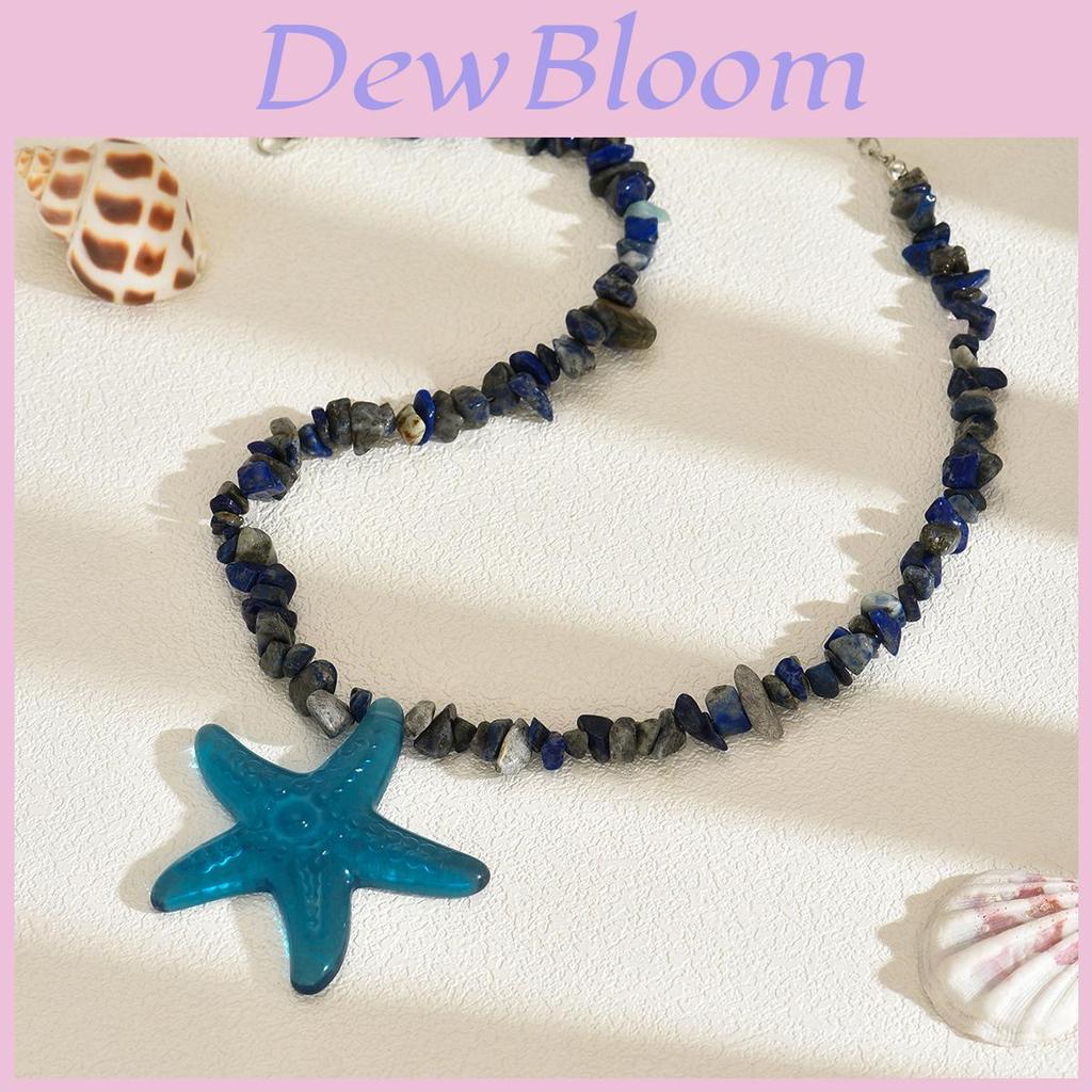 Bohemian Natural Gemstone Star Pendant Necklace For Women Summer Beach Style
