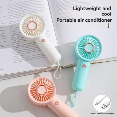 Petit ventilateur portable rechargeable à main avec chargement USB et mini ventilateur électrique à trois vitesses