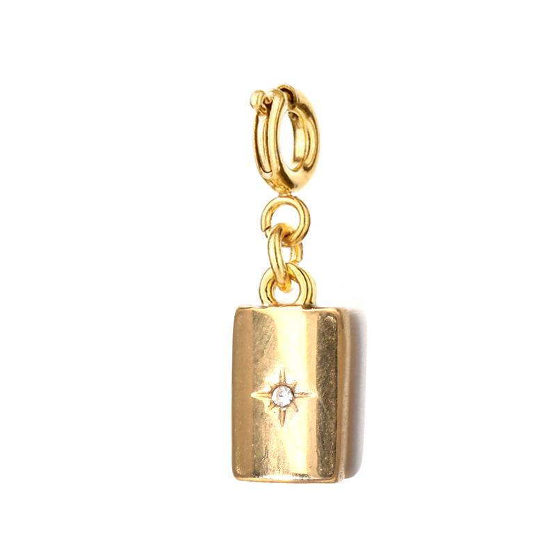 18K Gold-Plated Stainless Steel Necklace with Natural Stone Star, Moon & Sun Pendant
