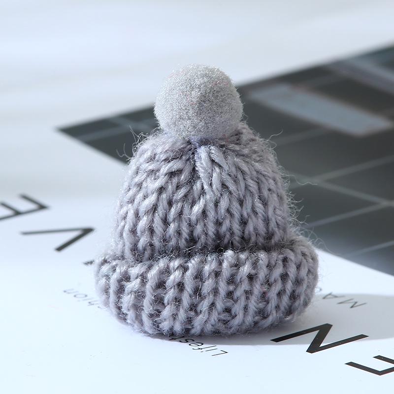 Korean Style Knitted Wool Hat with DIY Pompom Decoration - Mini Christmas Accessory